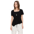 Women’s Pleated Waist Slim Fit T-Shirt