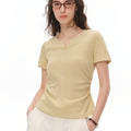 Women's Solid Cotton Round Neck Fitted Tee