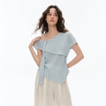 Twisted Neck Short Sleeve Casual Summer Top