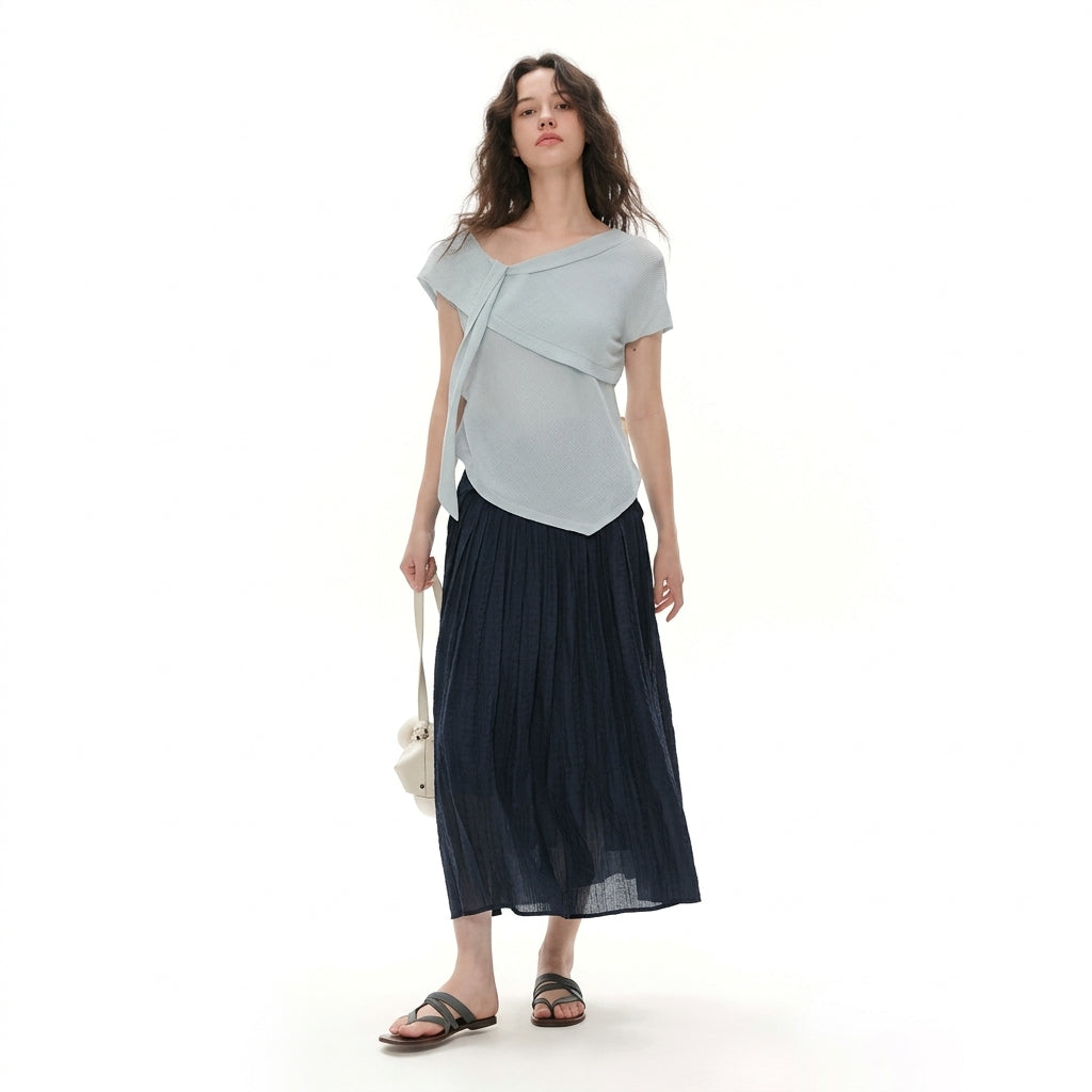 Twisted Neck Short Sleeve Casual Summer Top