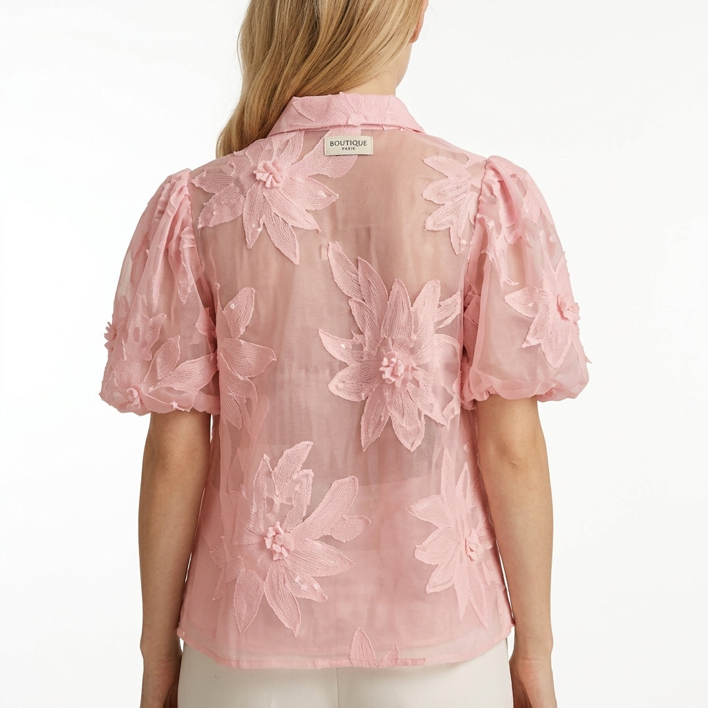 Women’s Pink Hollow Out Embroidered Vest – Elegant Summer Beach Top